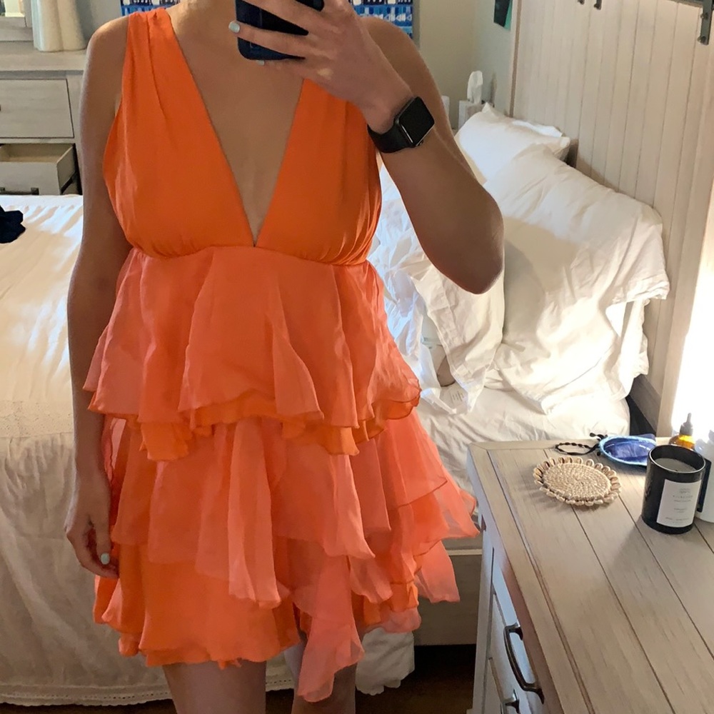 Coral Alice & Olivia cupcake dress